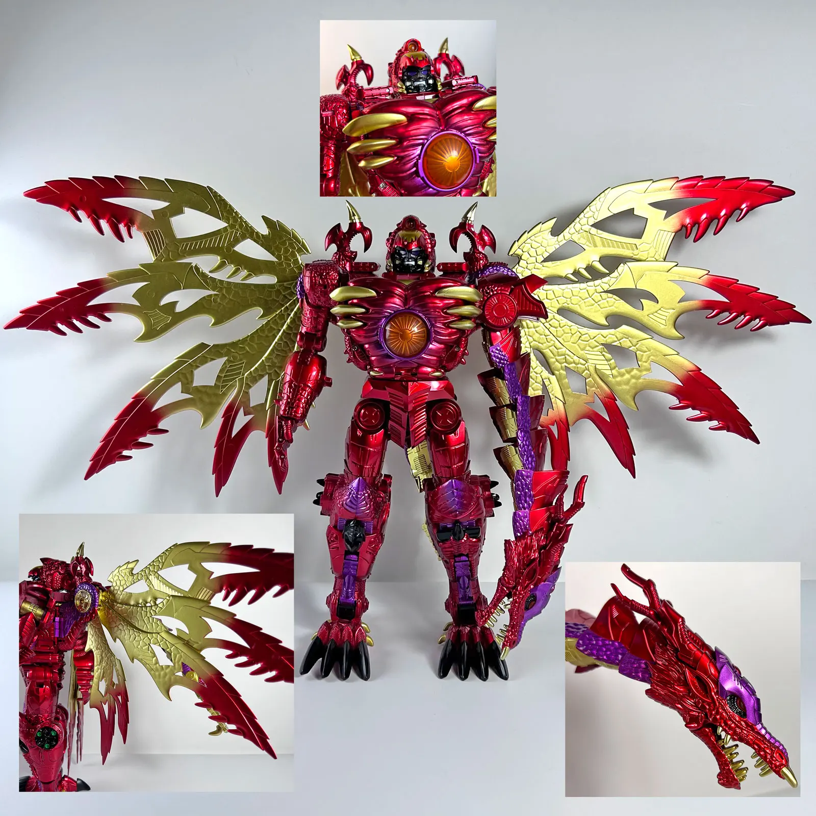 

BMB Transformation TAIBA RD-01 RD01 OVERSIZED TRANSMETAL 2 MG Red Dragon Beast Wars Action Figure Robot 36CM