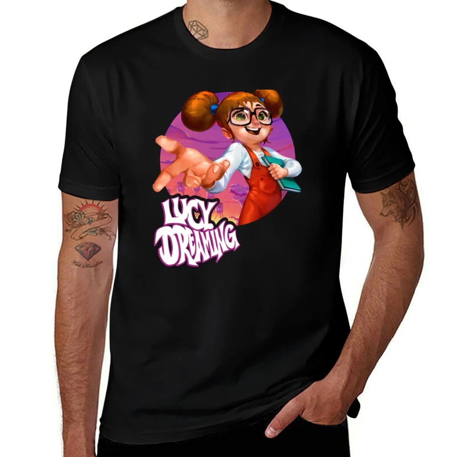 

Lucy Dreaming - Round T-Shirt t shirts for man graphic tees t shirt for man 100 percent cotton T-Shirt