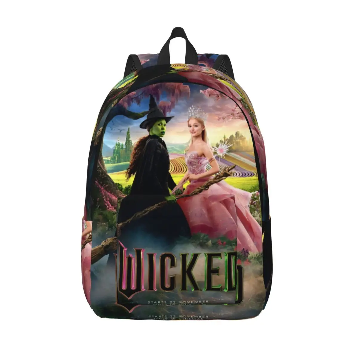 Wicked Elphaba & Glinda Backpack for Boy Girl Kids Student School Bookbag Movie Canvas Daypack Preschool Primary Bag Gift