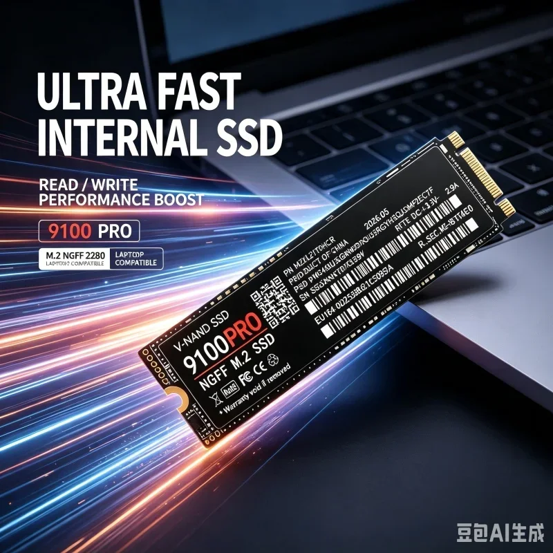 Portable 9100PRO M.2 NGFF SSD,PCIe4.0 2280 Internal SSD,500GB/1TB/2TB/4TB High Speed Storage for Laptop & Desktop PC