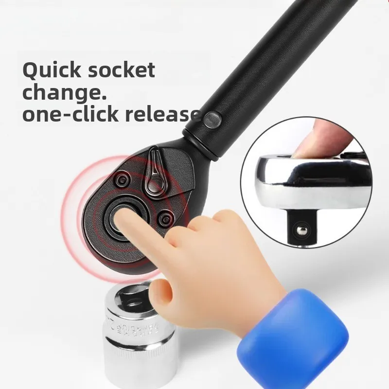 Multi-Specification Preset Torque Wrench Kit, 72-Teeth Adjustable Torque Spanner with Storage Case, Universal Hand Tool for Car