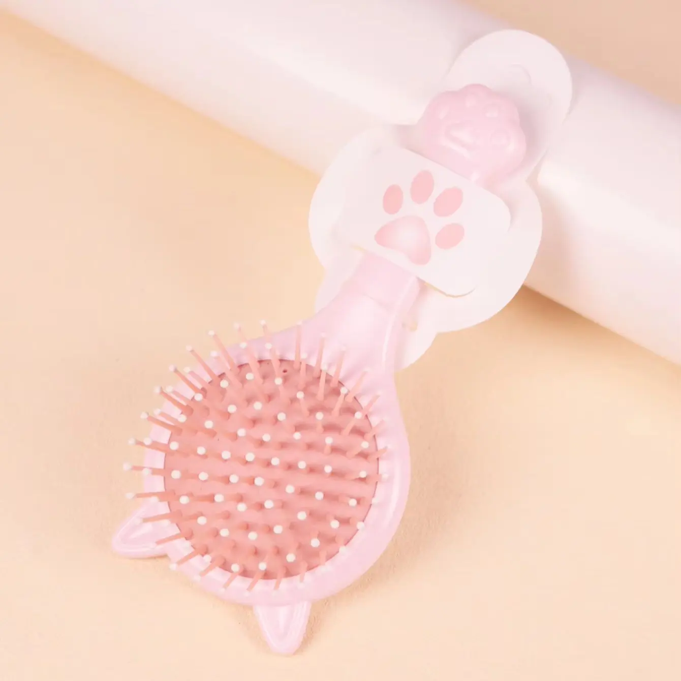 

Portable cute cat shaped airbag comb with mirror, anti-static hair styling tool, Special for real hair wigs