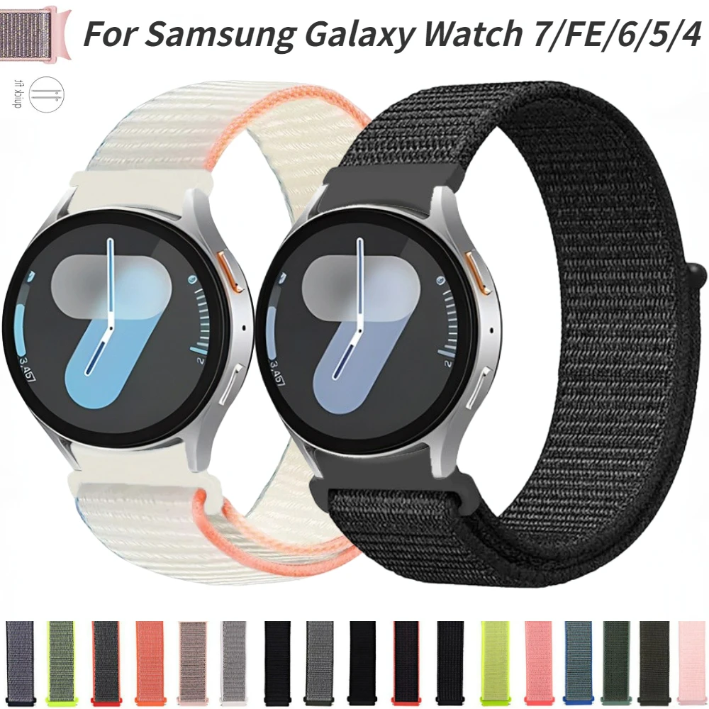 

Nylon Strap for Samsung Galaxy Watch 7 44mm 40mm/6 Classic 47mm 43mm/5 Pro 45mm Sport Watchbands for Galaxy Watch 7 6 5 4 Strap