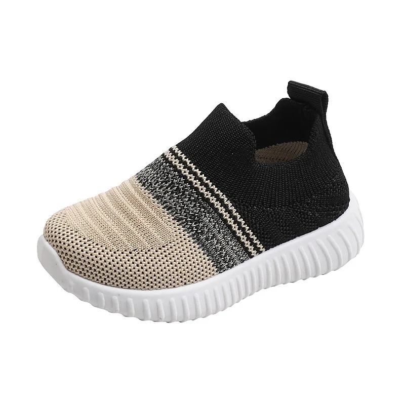 Kids Shoes Stripe Knitted Toddler Baby Sneakers Casual Slip on Sneakers Children Shoes Girls Boys Sports Shoes Spring & Autumn