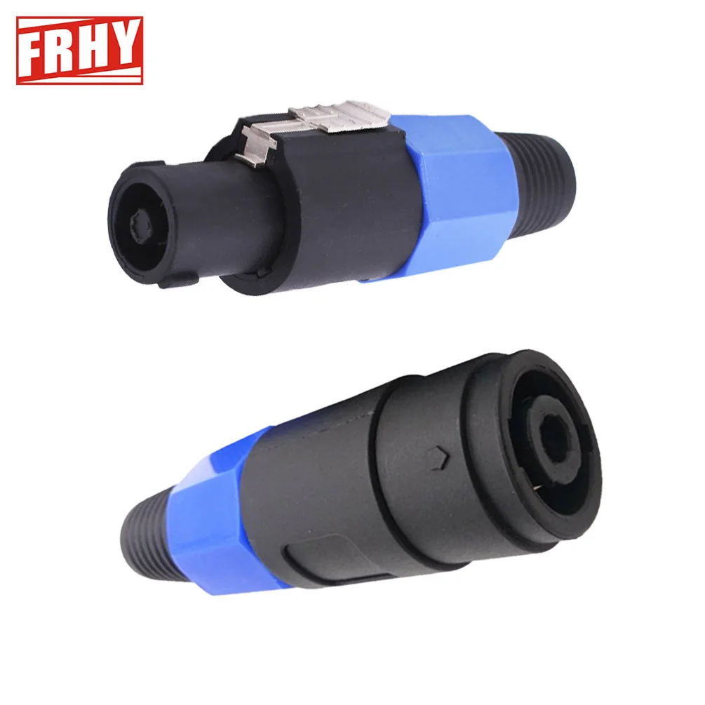2PCS 4-Pin Male Female Speaker Connector Locking Plug & Socket Set - Blue Audio Adapter with Secure Docking Design