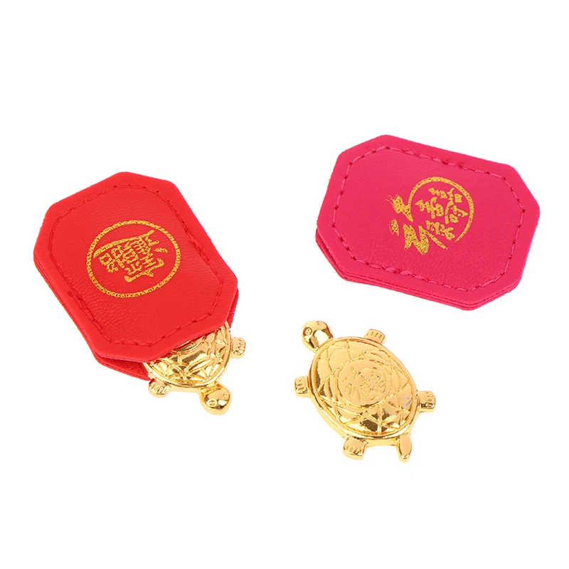 Feng Shui Money Turtle Temple Mini Golden Tortoise Guarding Praying Lucky Wealth Home Decor Lucky Gift Miserly Turtle Souvenir