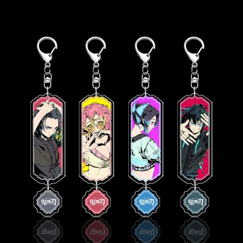 

Demon Slayer Giyu Tomioka Agatsuma Zen'itsu Anime Peripheral Transparent Acrylic Keychain Chain School Bag Decorative Pendant