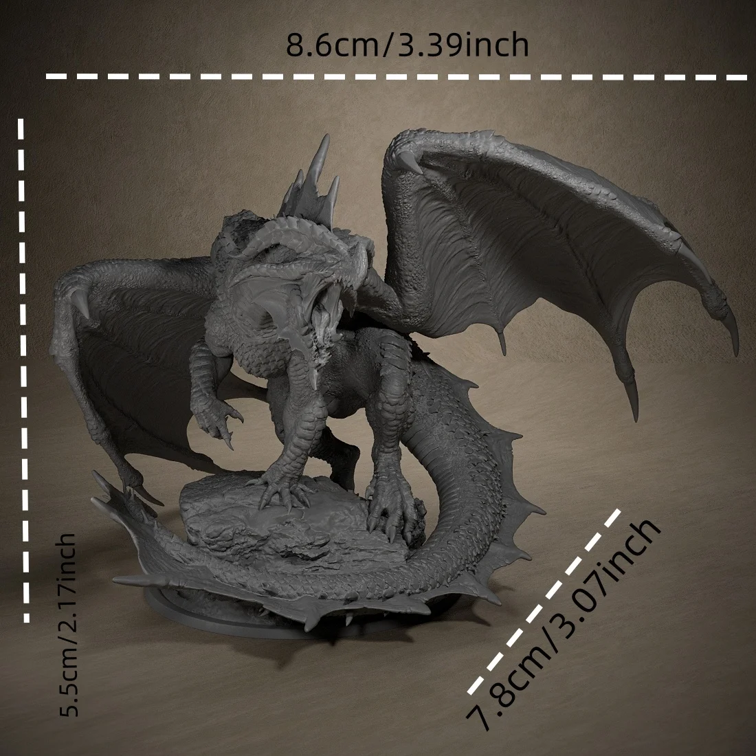 Red Chromatic Dragon Miniature Models Dungeons and Dragons 3D Printing Resin Unpainted Tabletop Miniatures Suitable for Pathfind