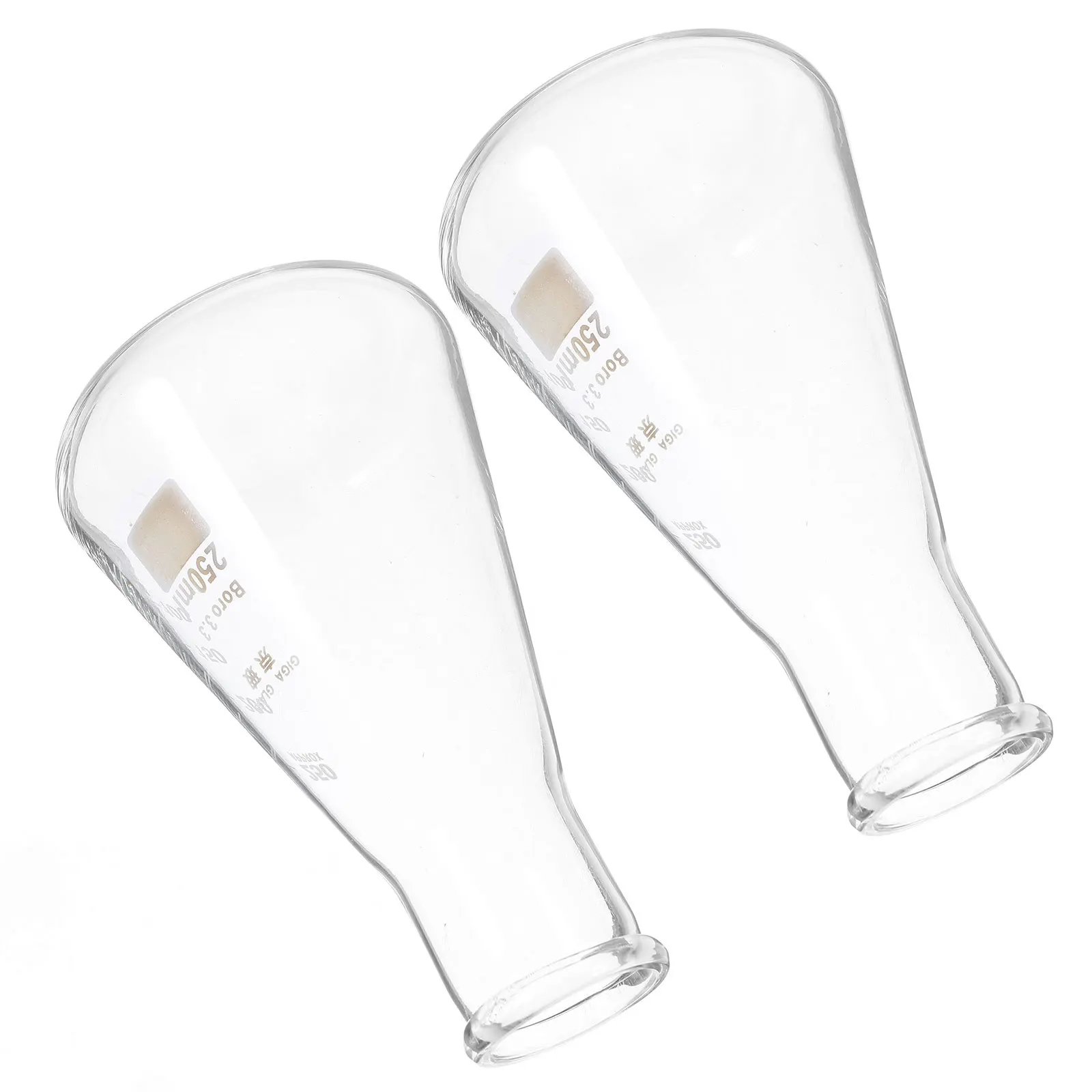 

2Pcs High Quality Erlenmeyer Flask Thickened Glass Laboratory Flask Transparent Boiling Bottle for School Experiment