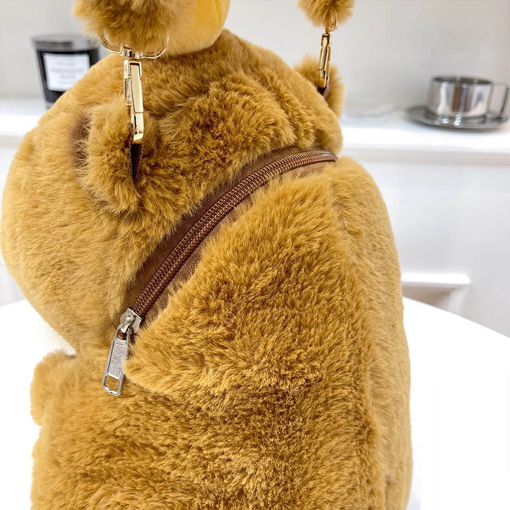 Kawaii Fashion Plushie Doll Fur Bag Capybara Plush Backpack Children\'s Bag Shoulder Bag Mini Knapsack Bags Gifts For Girlfriend