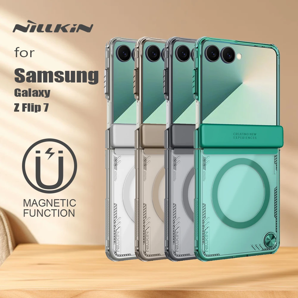 

For Samsung Galaxy Z Flip 7 Case Nillkin Iceblade Prop Fold Lens Magnetic Anti-Slip Cover Protection Phone Case