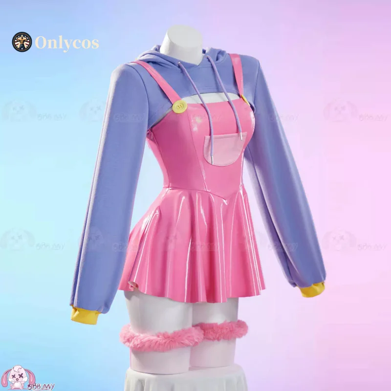 The Amazing Digital Circus Jax Cosplay Costume Rabbit Slip Dress Hallowmas Christmas Role Play Women Onlycos view 2
