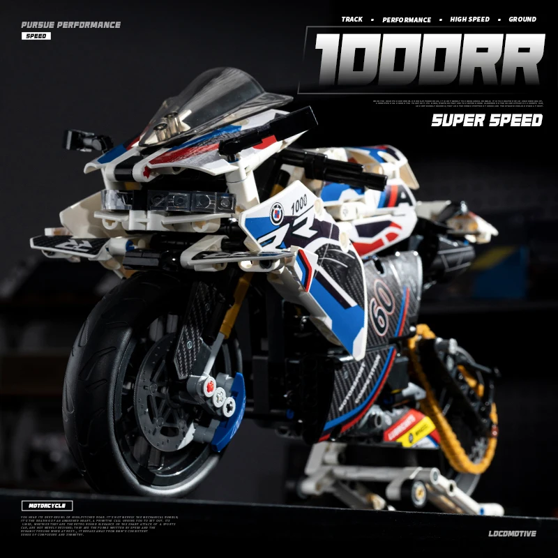 

715+PCS Motorcycle Building Blocks Set Racing Bike Model Kit ABS Bricks Assembly Toy for Teens Adults 14+