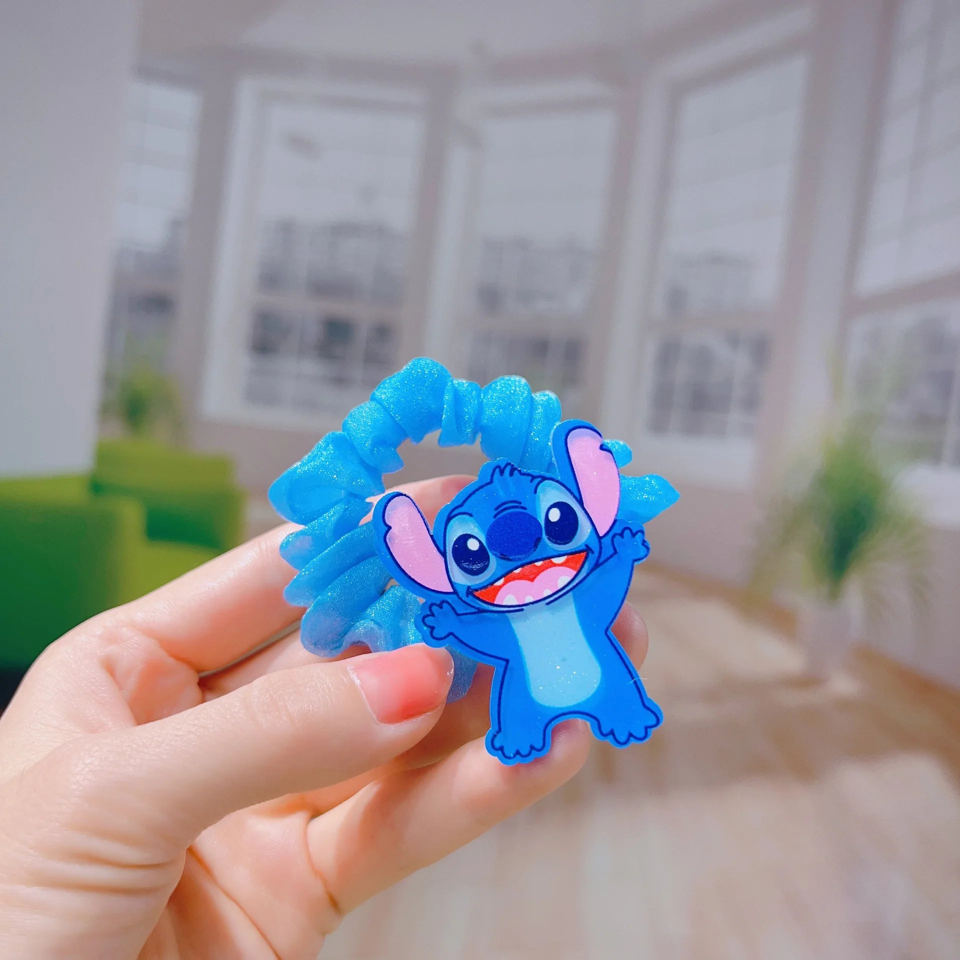 Disney-Cute Stitch Hair Cartoon Scrunchie, Ponytail Tie, Hair Band, Acessórios infantis, Girl's Gift, 1 Pc, 5 Pcs, 10Pcs