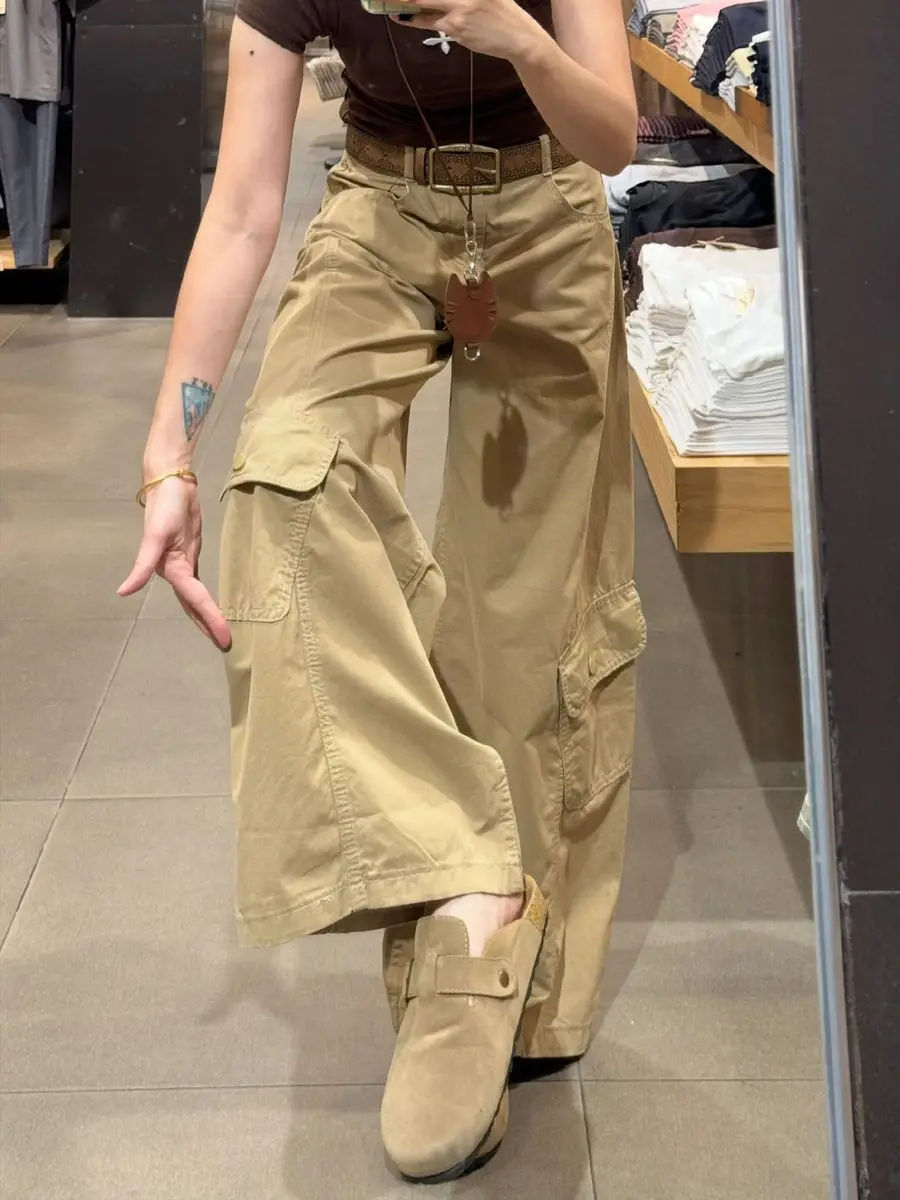 American Retro Tooling Wide-leg Jeans Women's Design Sense High Waist Loose Straight Casual Trousers