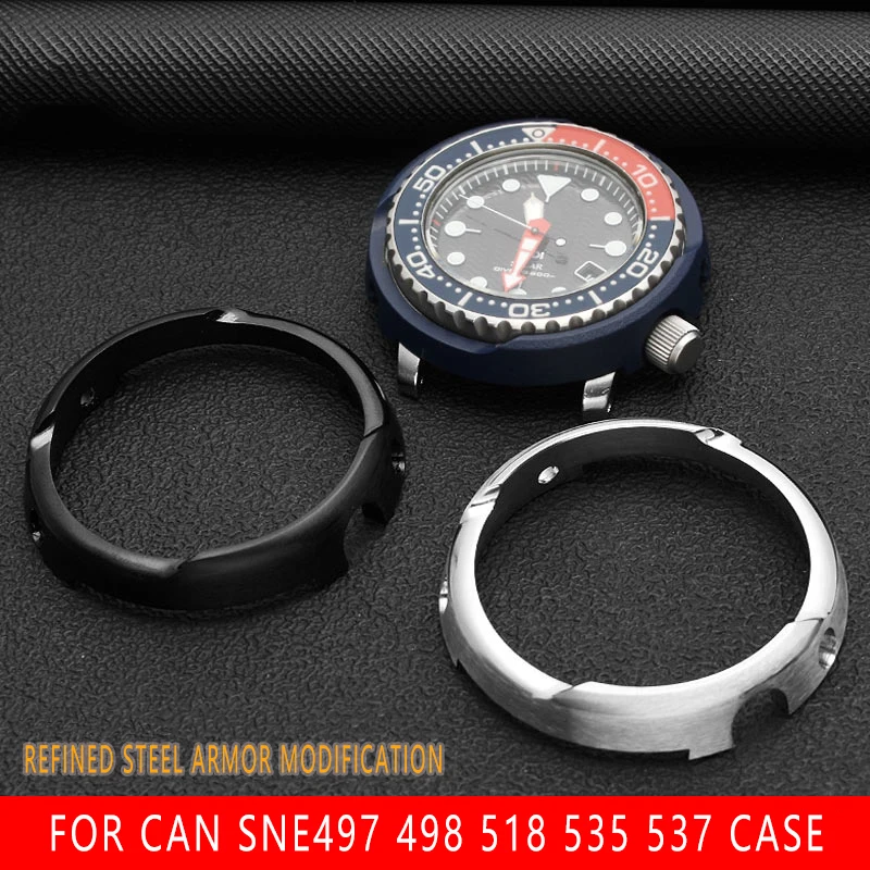 Steel Armor Modified case For Seiko Tuna Can Men SNE497 498 499 518 533 535 537 Canned Watch armor Watch Case Protector Shroud