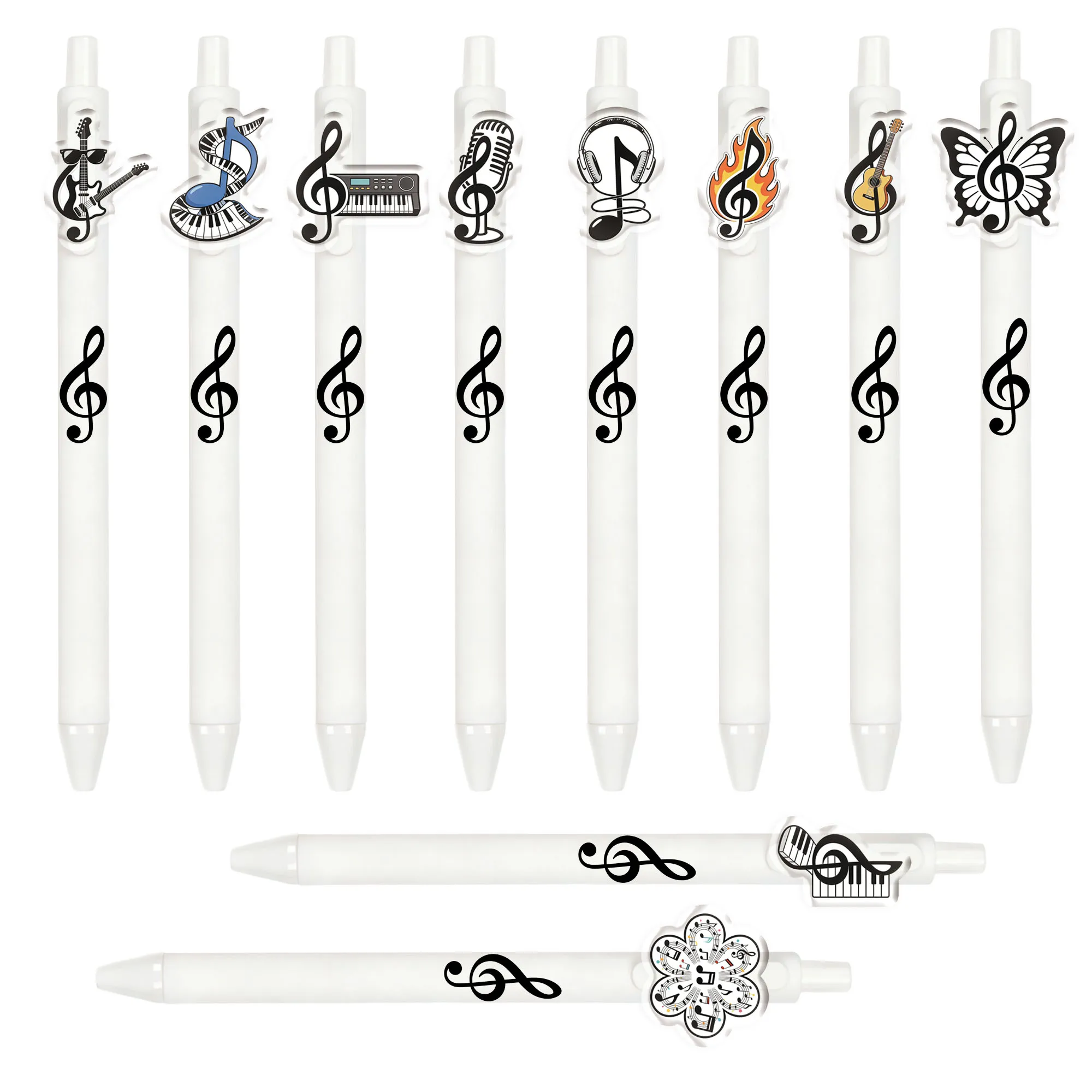 10pcs/14pcs note pattern ballpoint pen music element student music student writing smooth pen