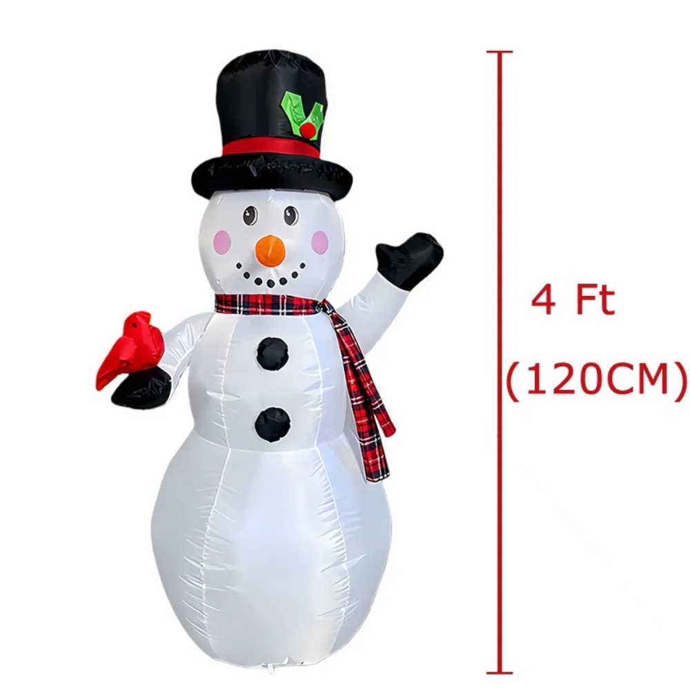 Cartoon Christmas Snowman and Bird Inflatable Model 4 Feet/1.2m Atmosphere Festival Party Decoration Christmas Banquet Ornament