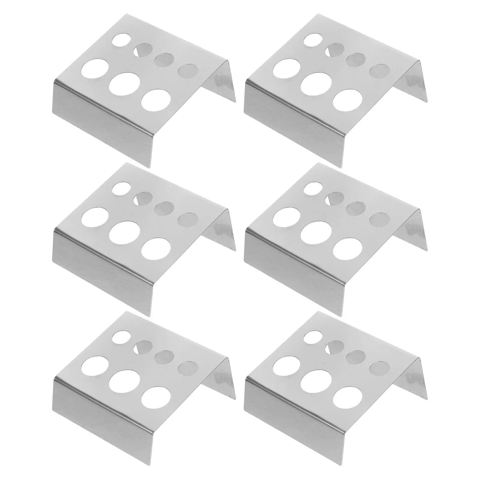 

Набор из 6 высококачественных держателей для тату-пигментов из нержавеющей стали с 7 слотами, современная эстетичная подставка для чернил, предотвращающая проливание при смешивании тату-чернил