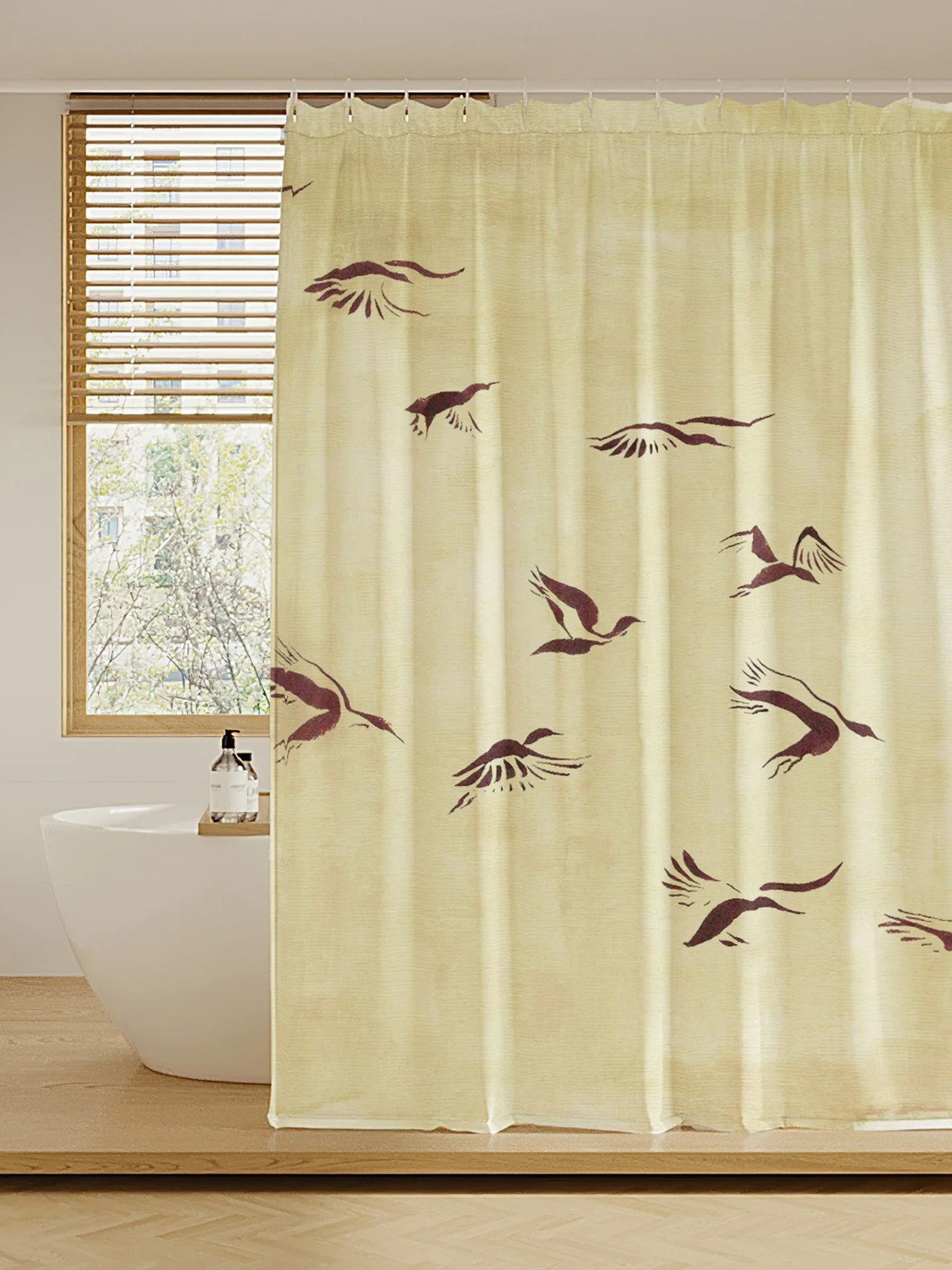 

Premium Batoom Waterproof Curtain Qui Dry Partition Blind Polyester Material Japanese Sle Retro Design for Everyone
