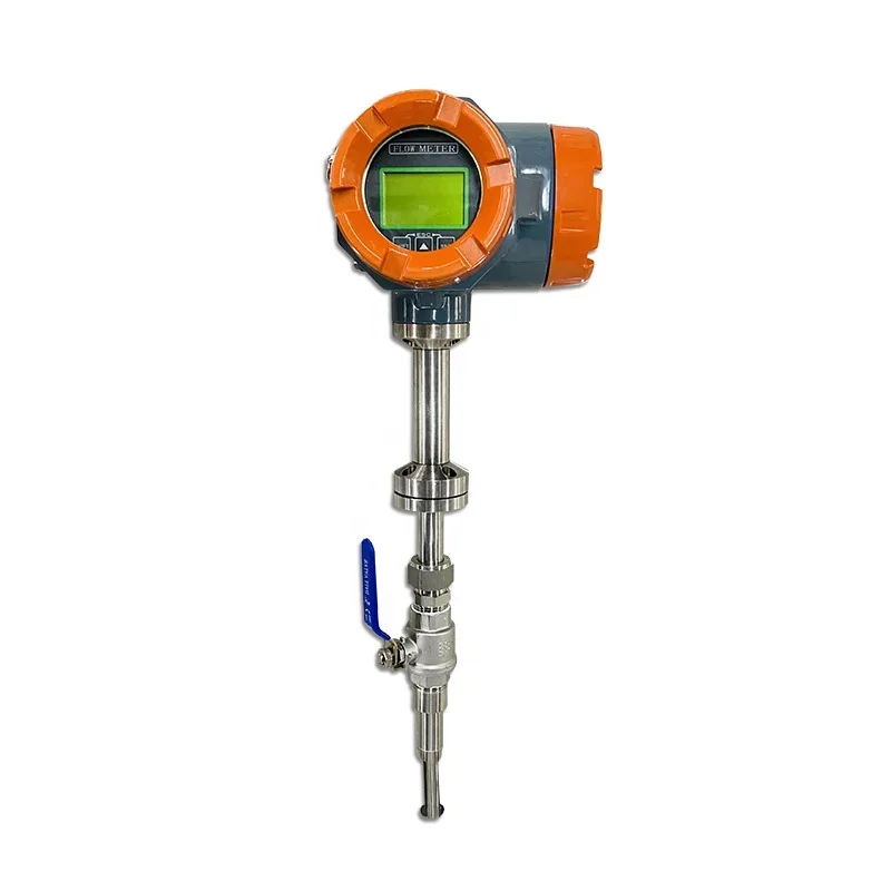 Factory Direct RS485 Compressed Air Digital Thermal Gas Flow Meter for Natural Gas N2 Inserted Connection