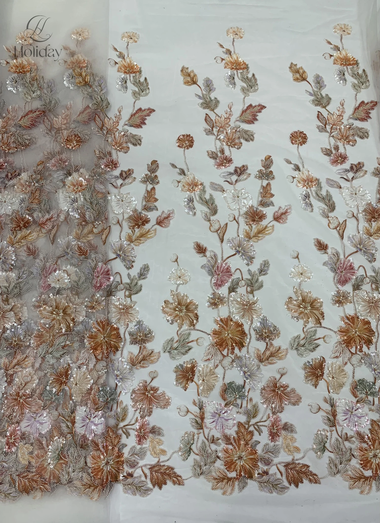 Venda quente tecido bordado de lantejoulas padrão floral brilho pano para vestido de noite diy material tecido de renda