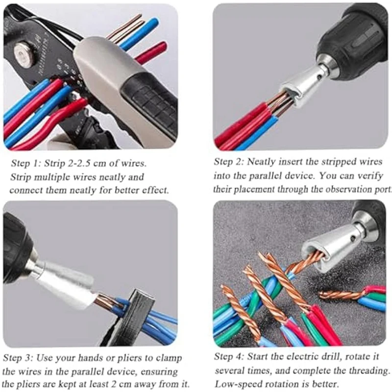 ABUL-2Pcs Wire Twister Tool For Drill,Wire Twister,Wire Twisting Tool,Spin Twisting Wire Connector Socket With 1/4Inch Chuck