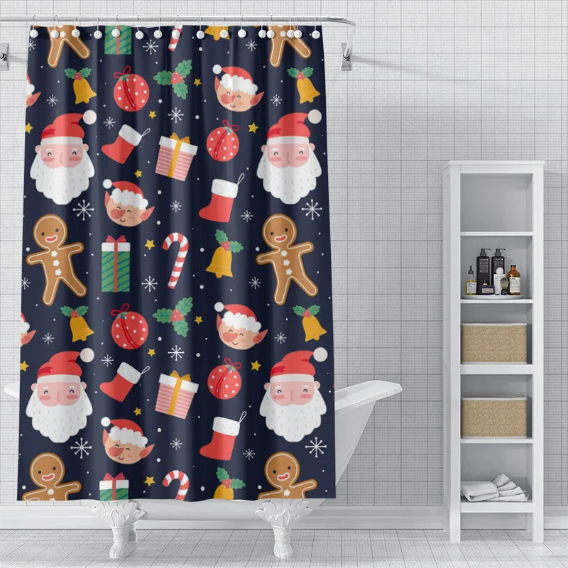 Home decoration shower curtains for bathroom waterproof curtain fabric Modern Nordic style Living Room Merry Christmas winter