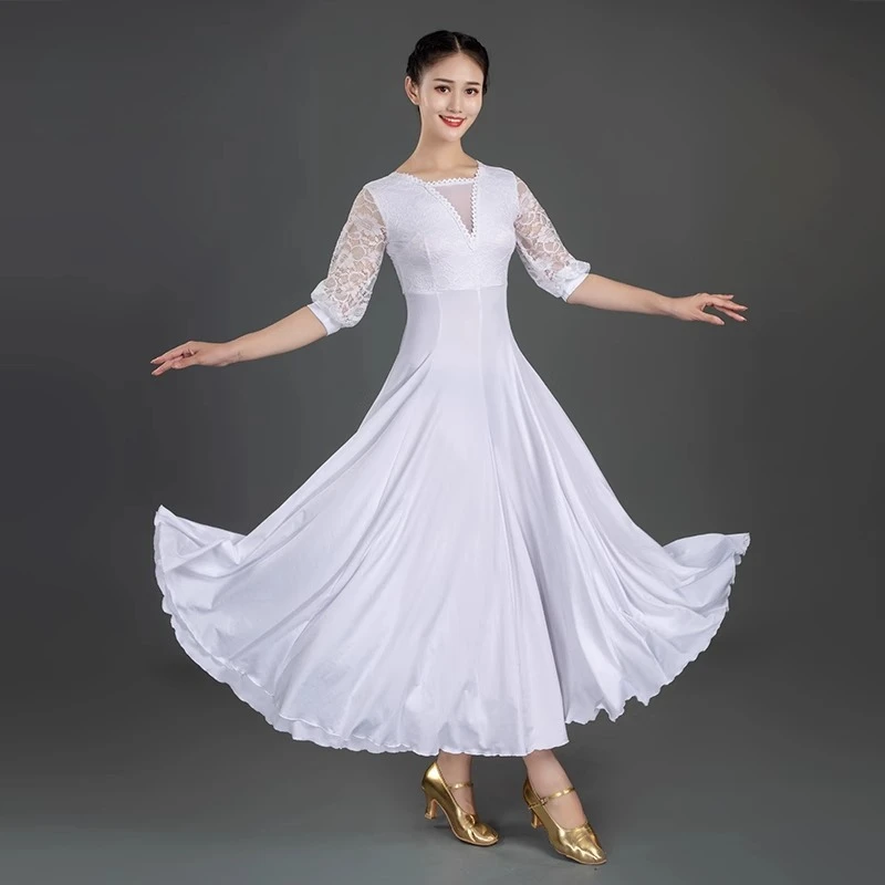 

Modern Dance Skirt New National Standard Dress Social Dance Big Swing Dress Waltz Dance Competition Performance Dress