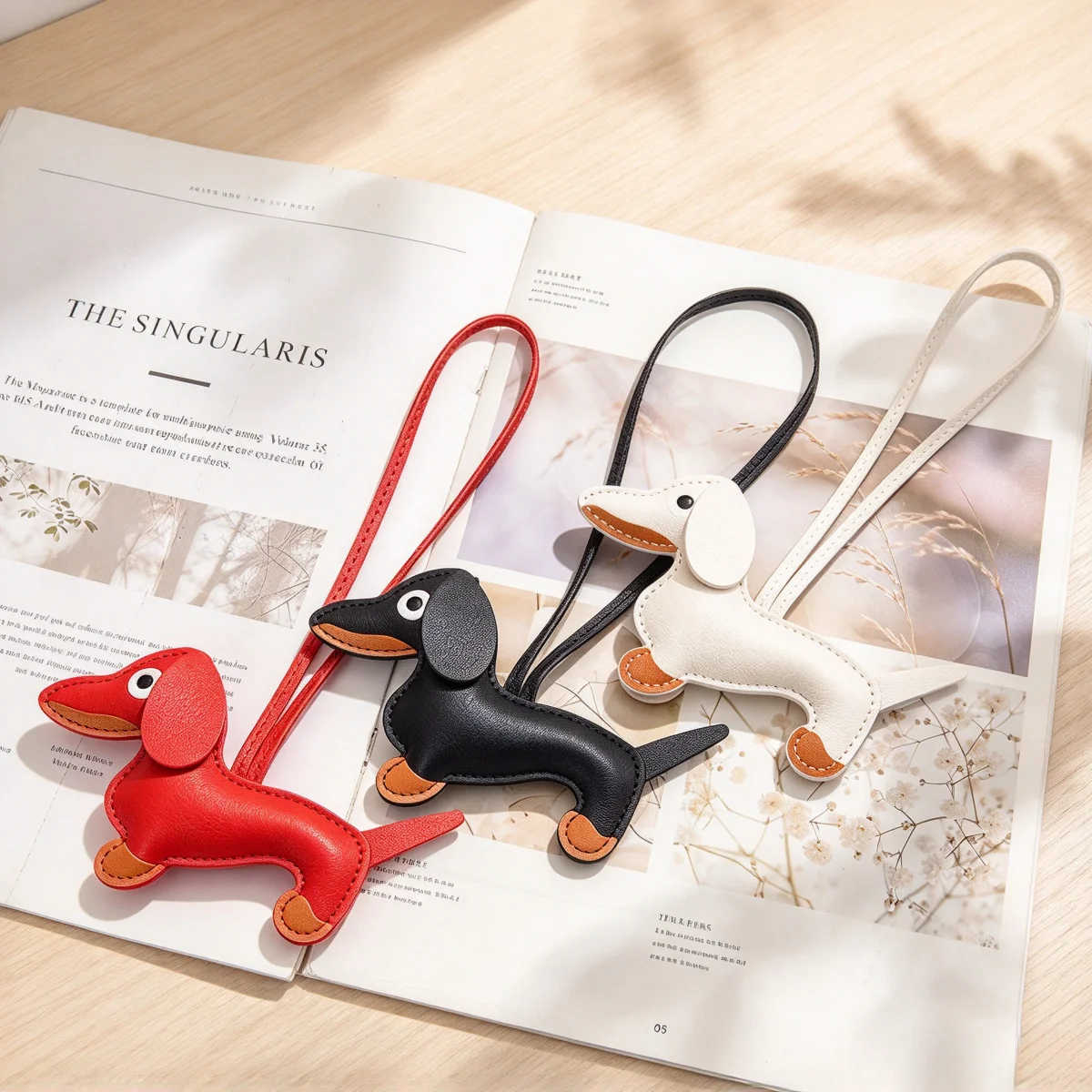Dackel-Schlüsselanhänger aus PU-Leder, Welpen-Anhänger, Taschen-Charm für Damen, Rucksack, Handtasche, Autoschlüsselring, süßes koreanisches Valentinstagsgeschenk – Detail 4