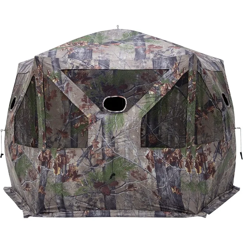 Portable Hunting Blind, 5-Sided Hub Blind, Huge Interior, Low Profile Windows, 4-Person, 72