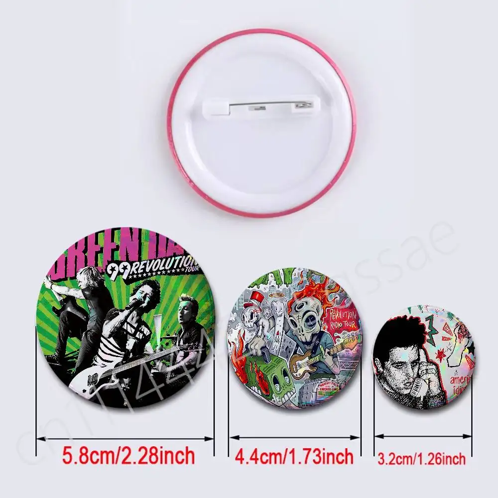 American G-Green D-Day Idiot Badges Button Round Creative Pin Brooch Badge Bag Decor Accessories Fans Collect Friends Gifts