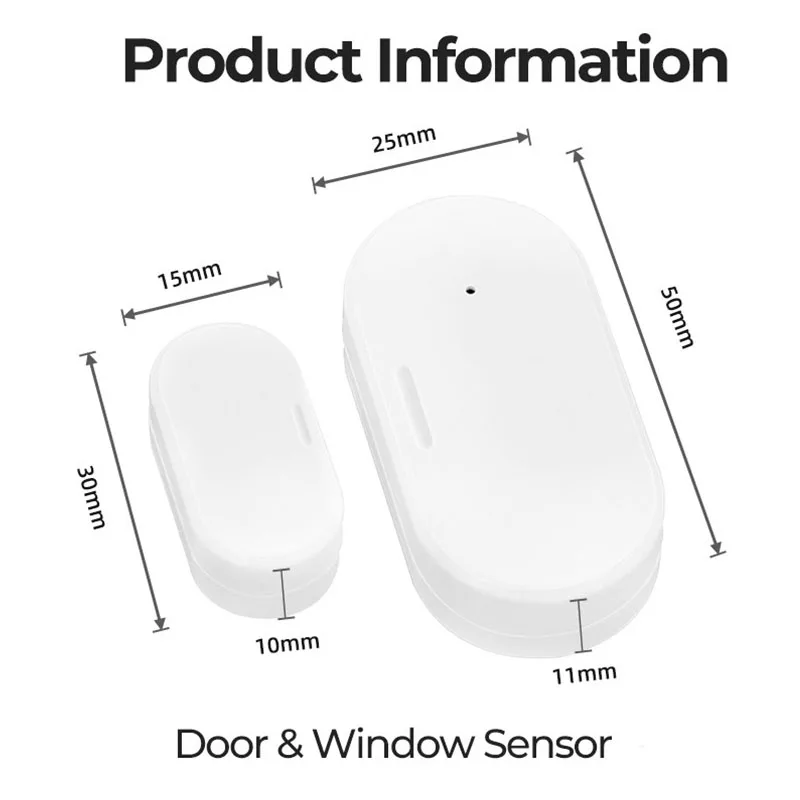 Tuya-Zigbeeドアおよびウィンドウセンサー,スマートホームセキュリティアラーム,開閉センサー,Alexaホームアシスタント