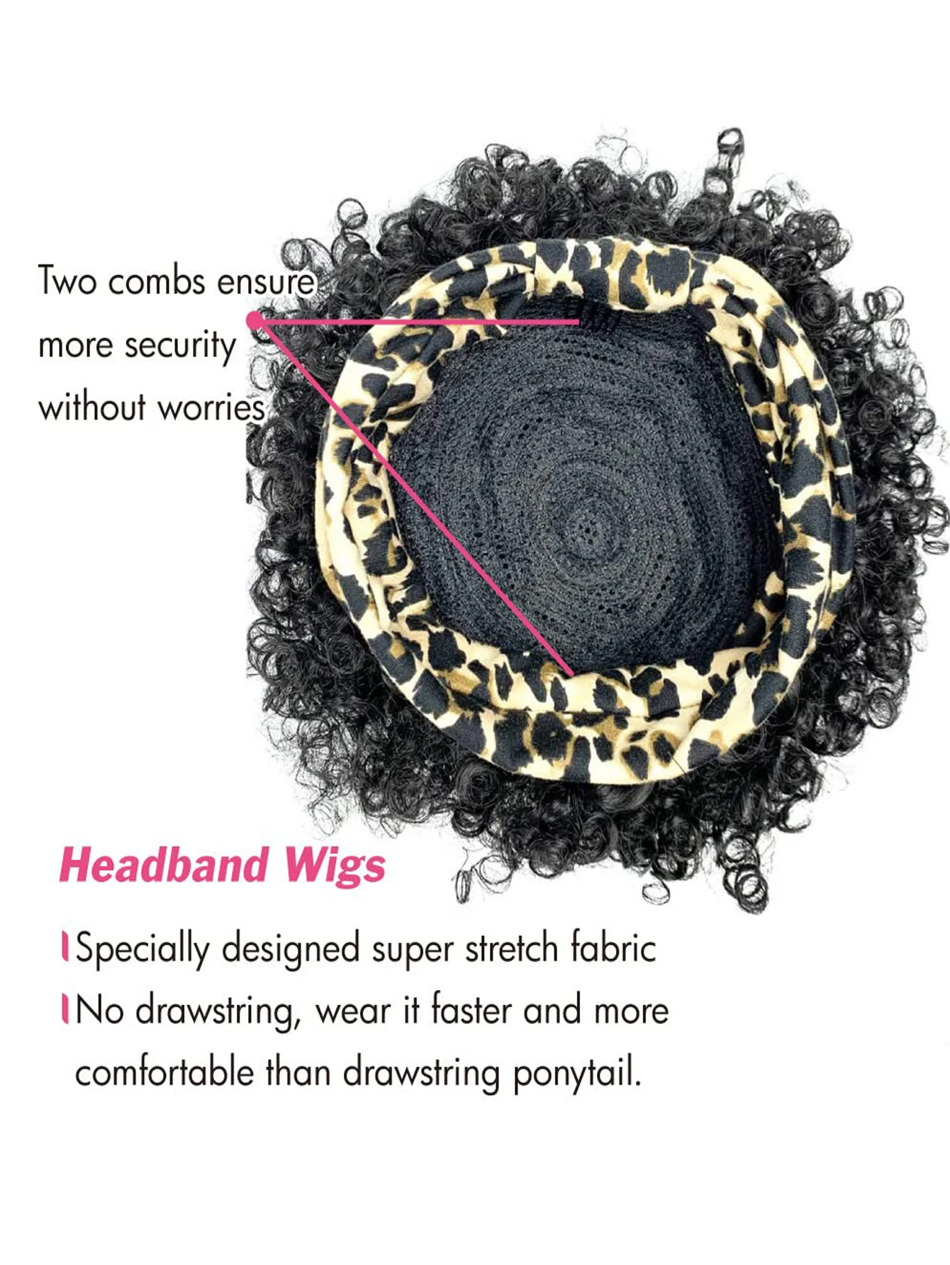 Large Curly Wigs with Headbands Attached for Black Women Synthitic Short Kinky Curly Wigs for Black Women With 2 Secure Clips