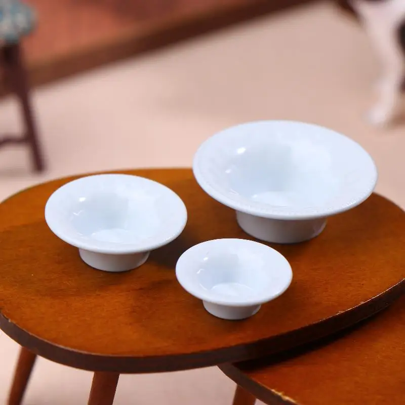 

3Pcs Dollhouse Mini Simulation Western Plate Dishes Model Dollhouse Kitchen Decoration Pretend Play Toys Dolls House Accessories