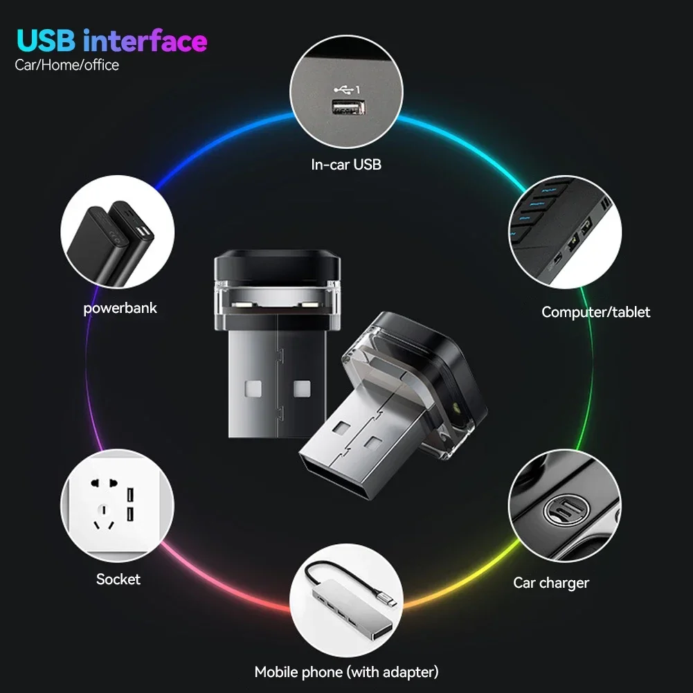 New USB Car Interior Ambient Atmosphere Light LED Signal Lights Universal Auto Reading Lamp Decorations Car Interior Accessories - Image 4