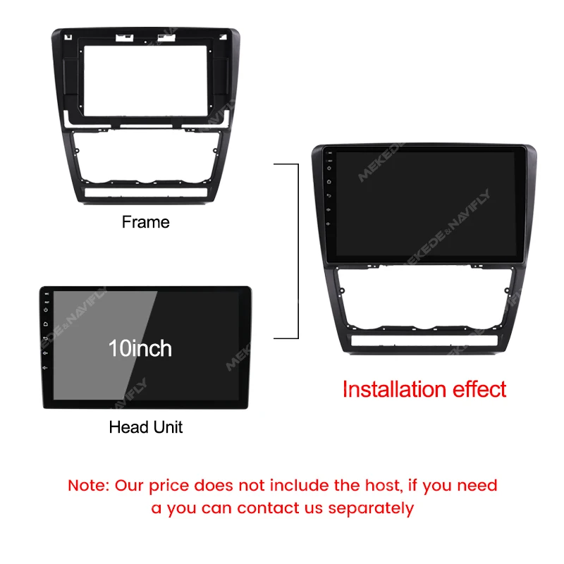 MEKEDE スコダ オクタビア 2008-2013 10インチ パネルキット ハーネス ファシア カーラジオ ベゼル フレーム マルチメディア ラジオパネル フレーム ケーブル