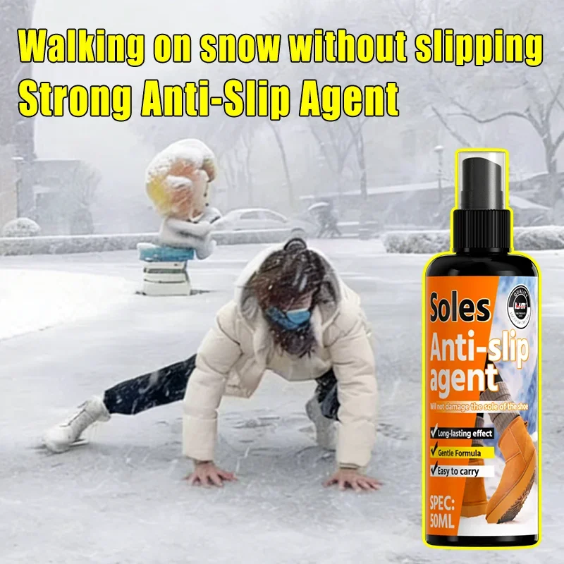 KJM Anti-Slip Shoe Spray 50ML Traction Grip Booster for Winter And Wet Conditions Slip Prevention Ideal for Shoes