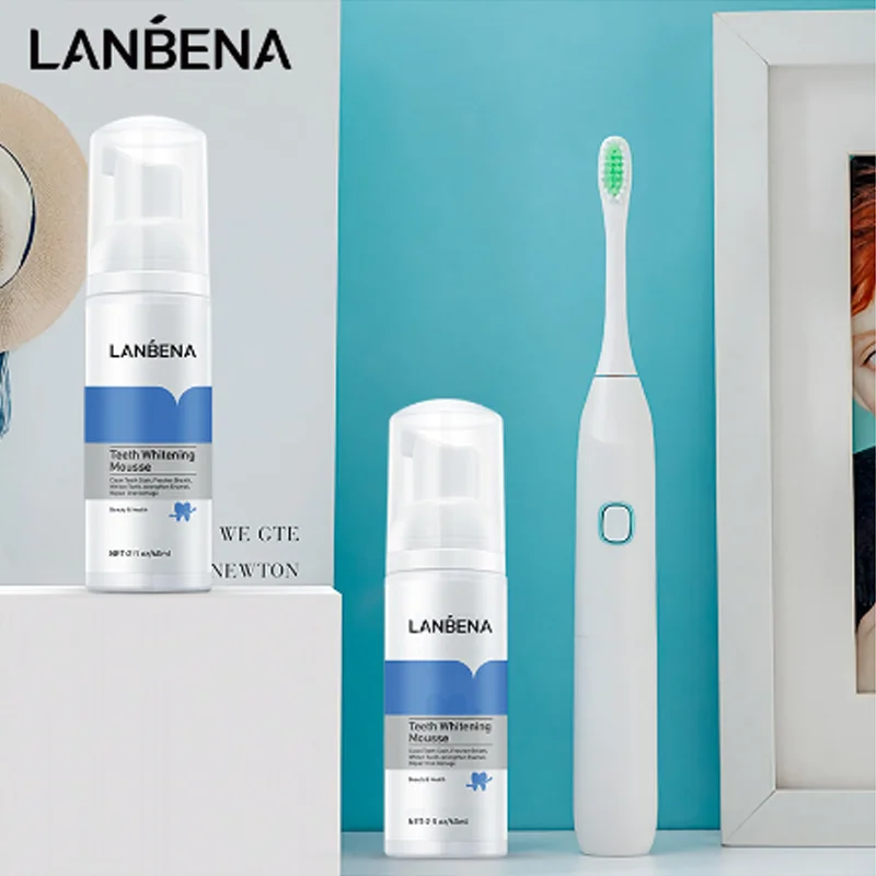 LANBENA Teeth Whitening Mousse, mouthwash, fresh breath, tooth stain cleaning  Dental Stain Remover Toothpaste Teeth Whitening