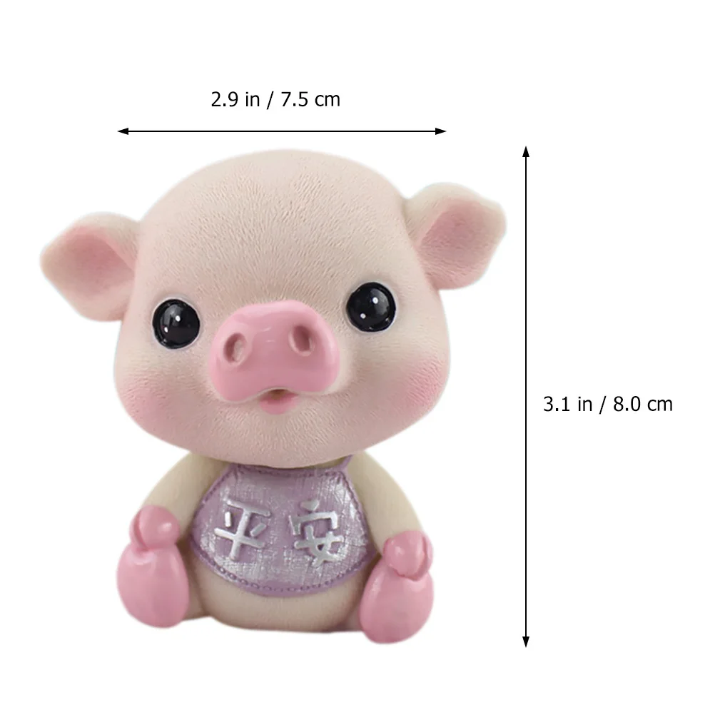 

Shaking Head Piggy Shaped Ornament Car Dashboard Adornment Small Compact Gift for Drivers Friends Family Shaking Head Pig Statue
