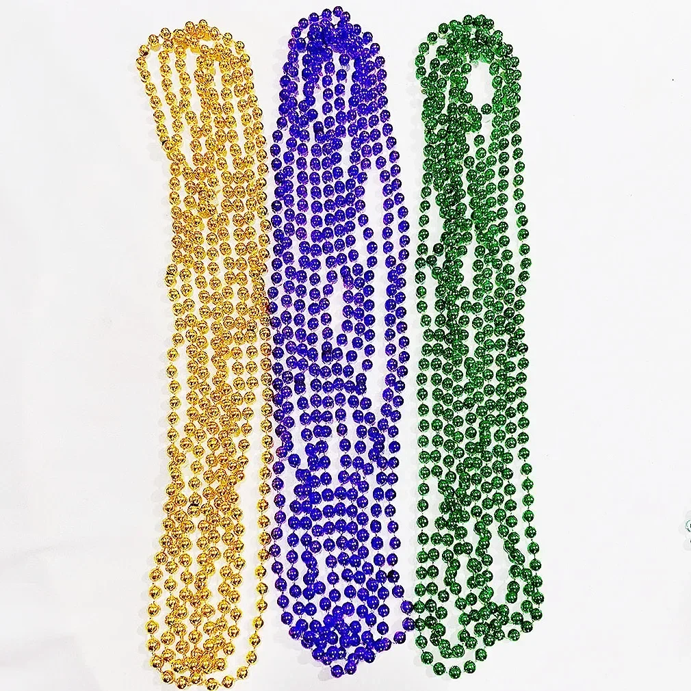 12pcs Purple Gold Green Carnival Beads Beaded Necklaces for s Parades Night Club Dress-up Events Party  Wedding Festival