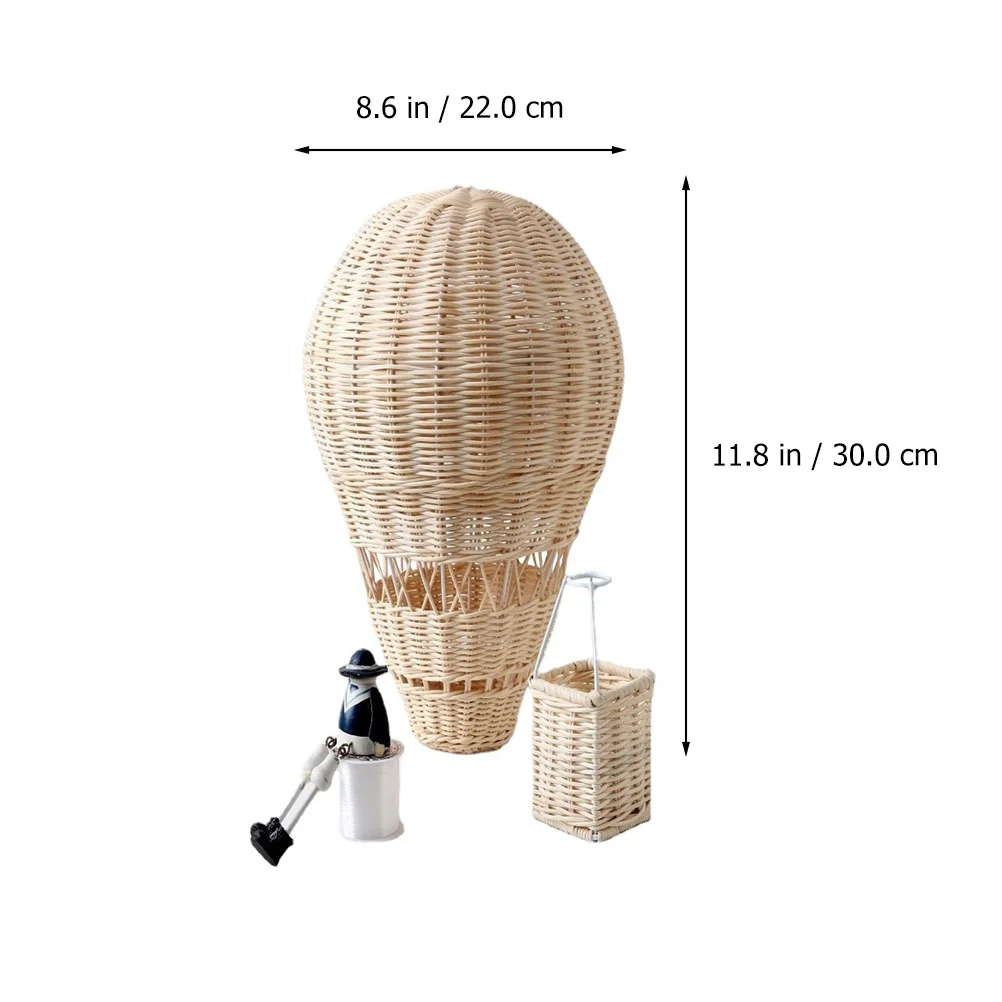 

1Pcs Woven Hot Air Balloon Hanging Decoration Easy Install Home Ornament for Bedroom Living Room Wedding Party Home Ornament