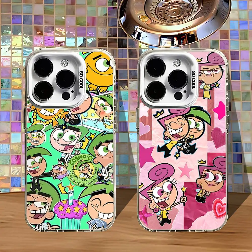 

C-Cosmo and W-Wanda Phone Case For iPhone 16,15,14,13,12,11,Pro,XS,Max,Plus,Mini,SE4,E White Matte Shockproof Cover