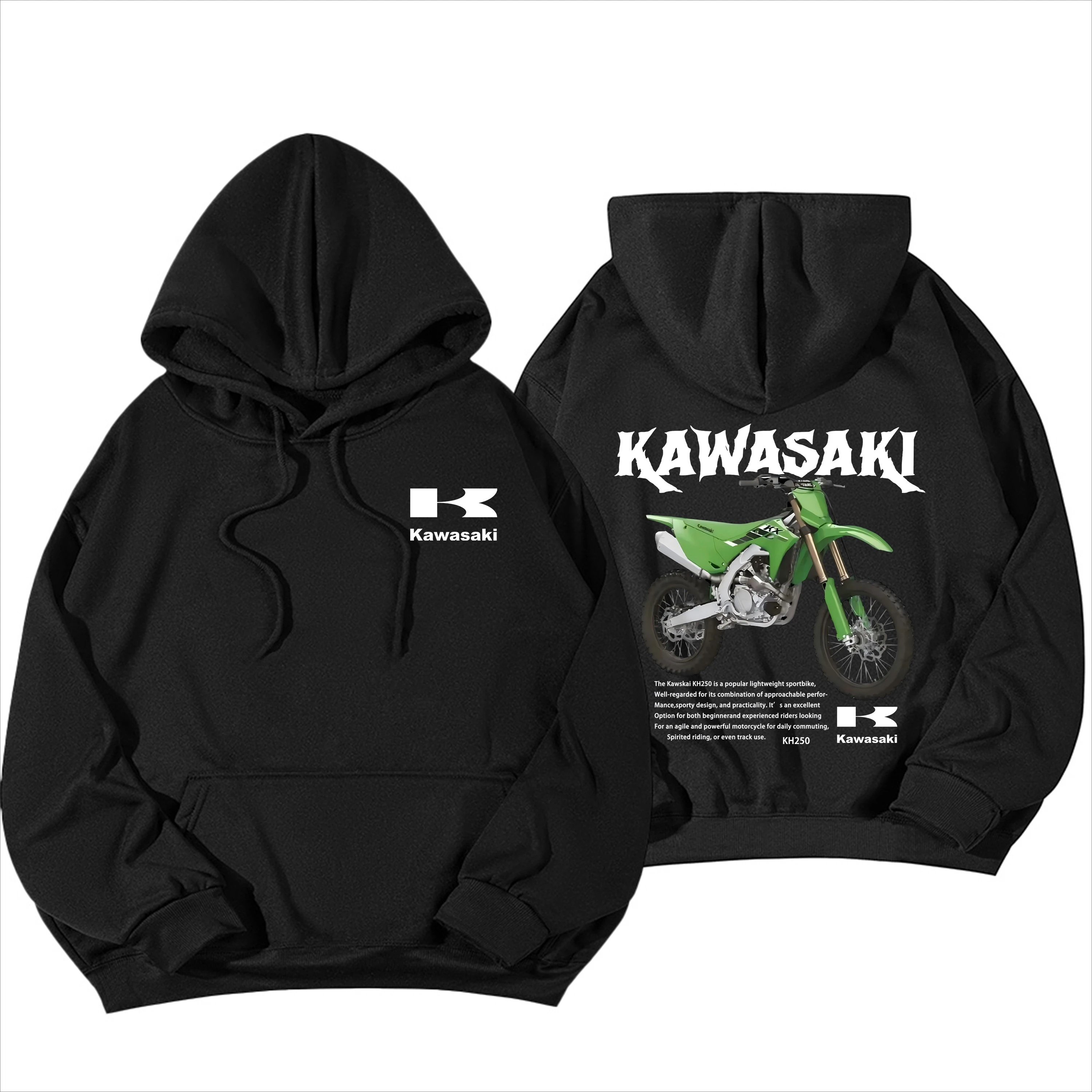 

High Quality Autumn/Winter Kawasaki Kh250 Motorcycle Logo Men's and Women's Same Hoodie Couple Urban Fashion Hoodie