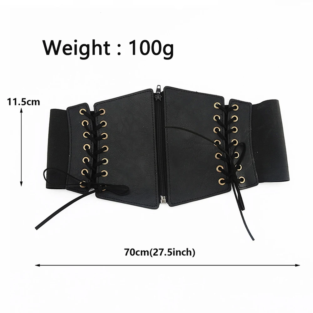 Women Corset Wide Belts PU Leather High Elastic Waist Belt Adjustable Slimming Waistband Fashion Dress Girl Clothes Decoration