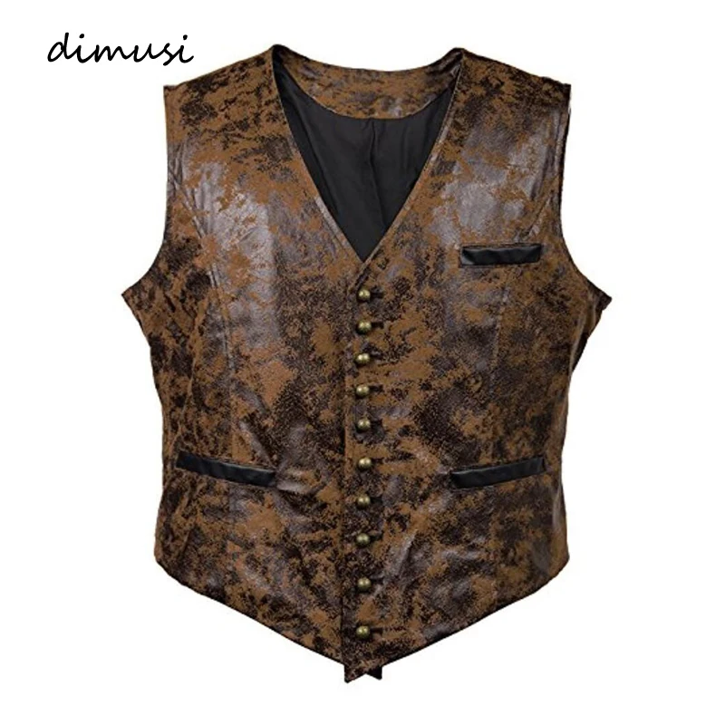 DIMUSI Autumn Winter Men's Suede Vest Vintage Casual Male V-Neck Leather Sleeveless Jacket Men Retro Tooling Waistcoats Clothing