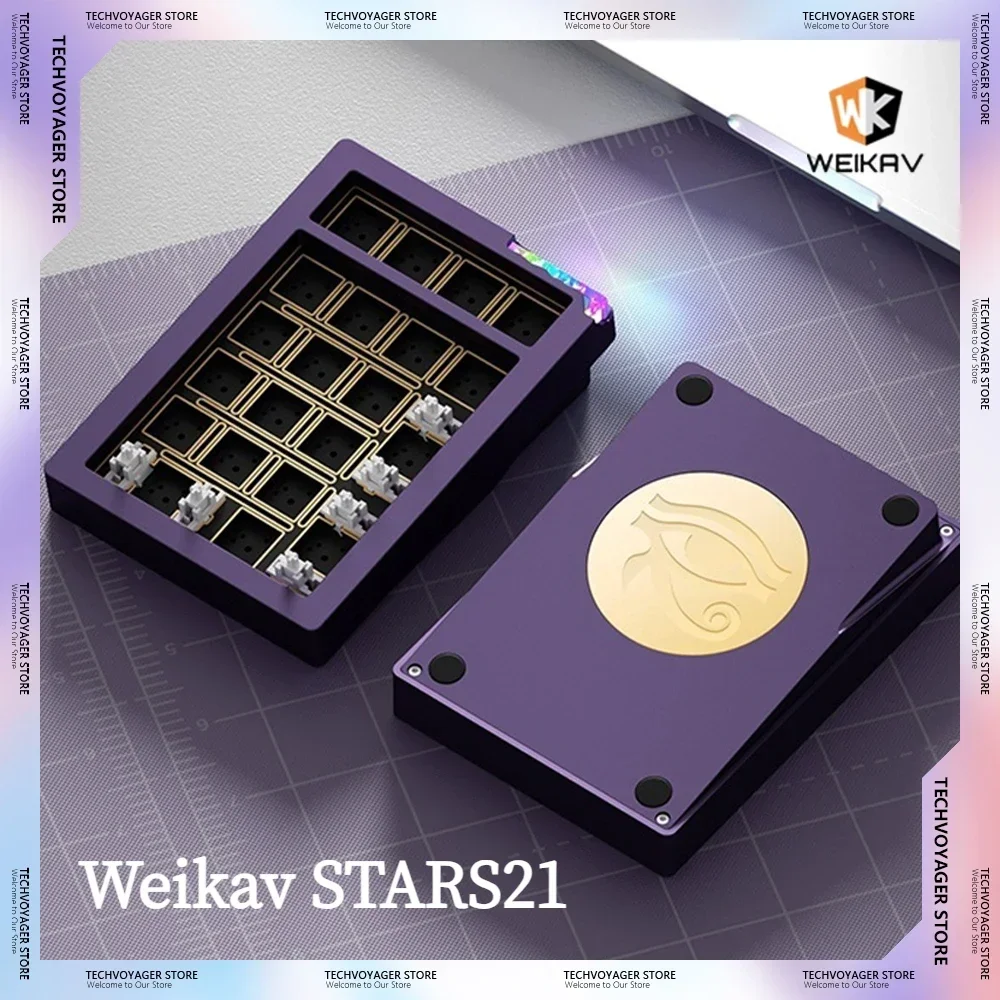 Weikav STARS21 PAD Mini Keypad Kits RGB Wireless Bluetooth Wired Three Mode Customize Keyboard Kits Office Accessories Gifts