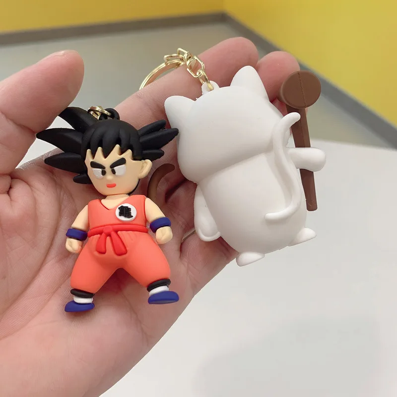 6cm Anime Dragon Ball Z Key Chain Son Goku Kuririn Bobo Pilaf Chiaotzu Majin Buu Keychains Accessories Decoration Figure Gift