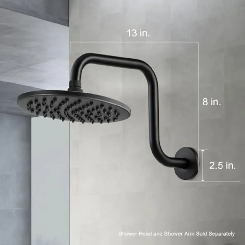 High Rise Shower Arm Shower Extension Arm High Rise Rust Resistant Scratch Resistant Fits Standard Shower Pipes