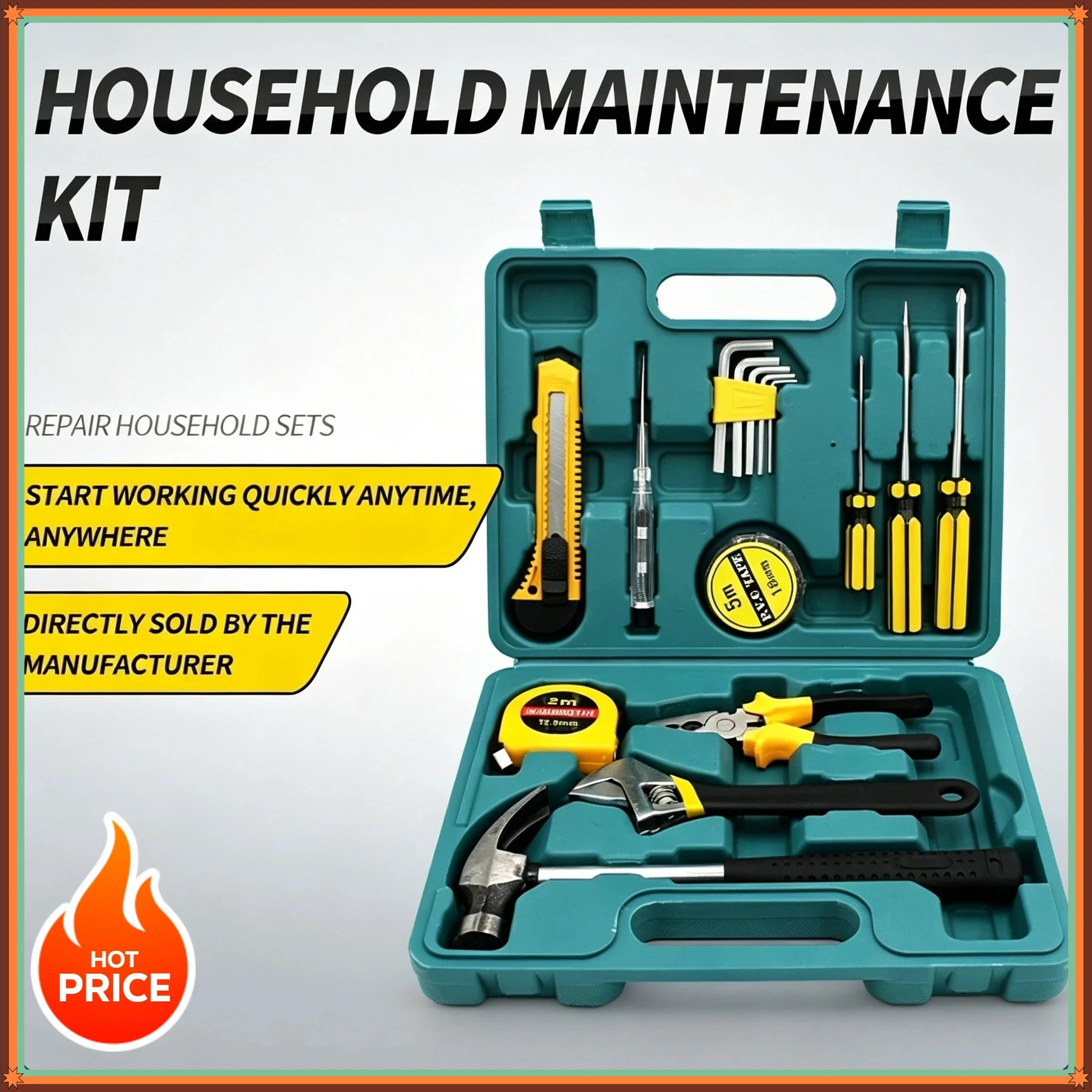 

16Pcs High-carbon Steel Hardware Tool Set Multifunctional Hammer Kit Household Automobile Repair Hand Tools